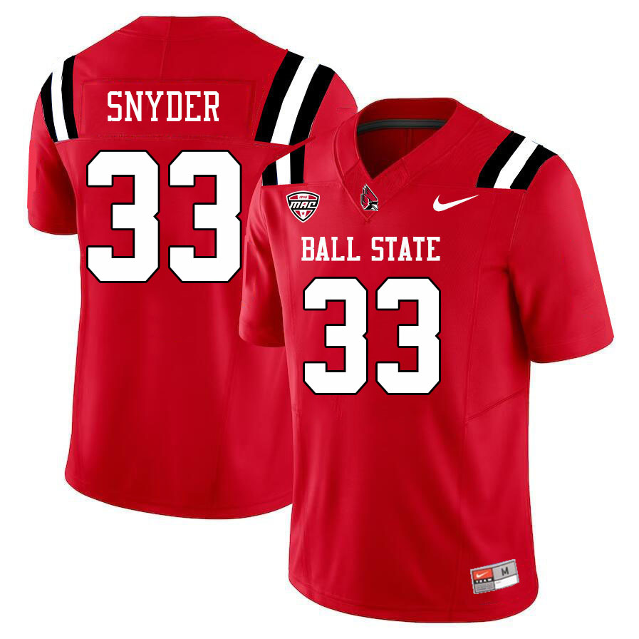 Ball State Cardinals #33 DD Snyder College Football Jerseys Stitched Sale-Cardinal